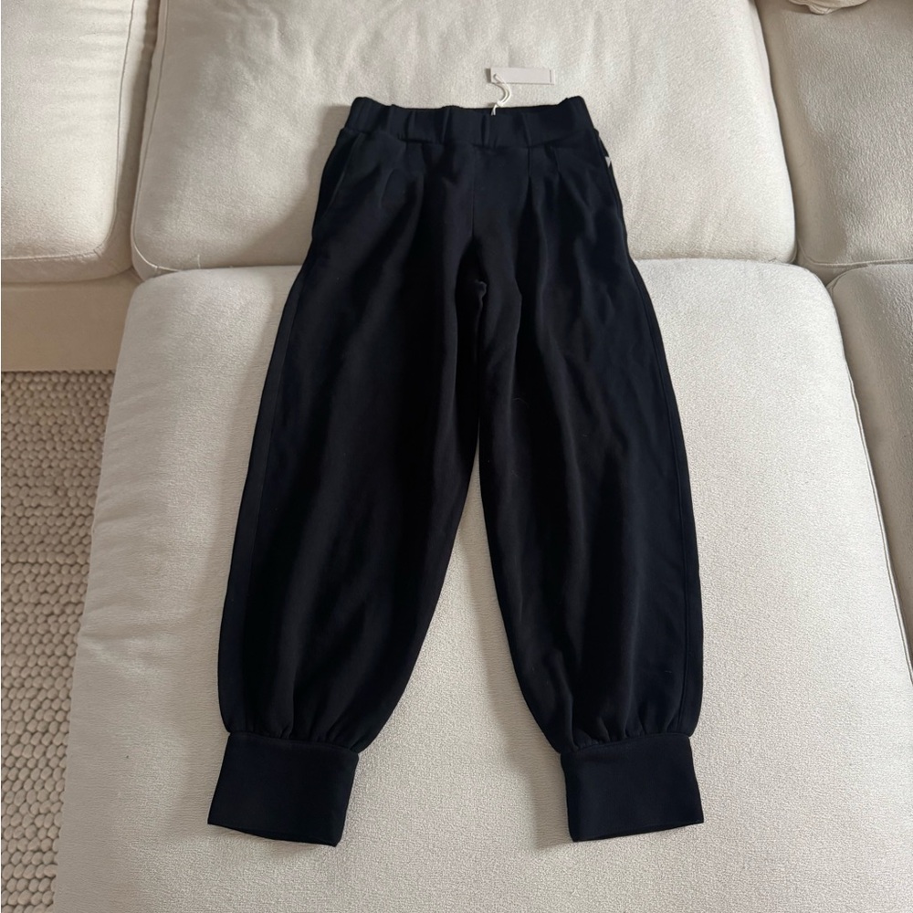 Rebecca Taylor Black Joggers Small NWT Cotton Sweatpants Lounge Designer $185 - Picture 4 of 6
